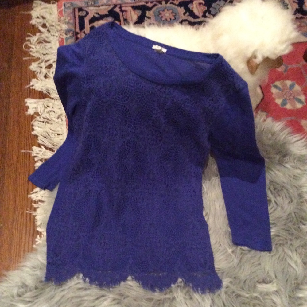 J Crew Lace Knit Tee